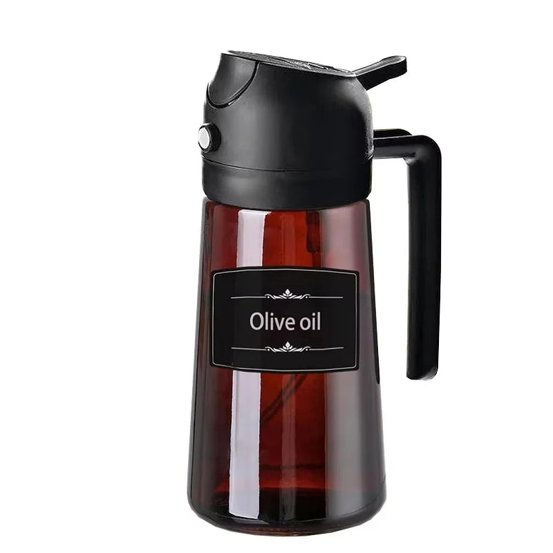 Dual-Mist Olive Oil Sprayer Bottle - 470ml Refillable Kitchen Oil Dispenser for Cooking, Air Fryer & Salad