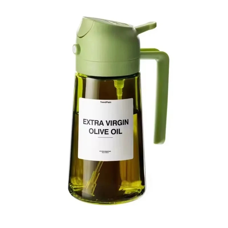 Dual-Mist Olive Oil Sprayer Bottle - 470ml Refillable Kitchen Oil Dispenser for Cooking, Air Fryer & Salad